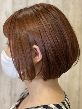 アース 二俣川店(HAIR&MAKE EARTH) ボブ×アプリコットカラー