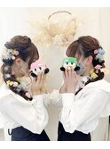 サイド編みおろし/Le'aオリジナルドライフラワー