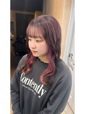 インナーカラーピンクイルミナカラー韓国風赤羽