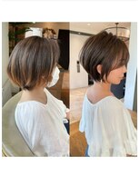 大人可愛い小顔ひし形クビレ丸み20代30代40代大人ショート(蘭)