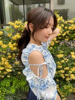 ガーランド (Garland)&nbsp;大人かわいい小顔レイヤー顔まわりレイヤーカットピンクベージュ