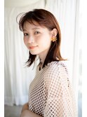前髪パーマでもっと可愛く!シンプル外ハネミディ・・・HINATA