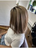 白髪ぼかしデザインカラー_ダブルカラーミルクティー_208