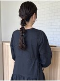 編み込みポニーテールアレンジ