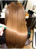 髪質改善ストレートトリートメント＊ハニーベージュツヤ髪ロング
