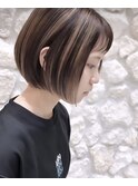 Moana【うるま】#ハイライト#ミニボブ#ベージュ#20代30代40代