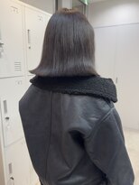 トレヘアー 京都 烏丸(tRe hair) ラベンダーグレージュ　くすみグレージュ　切りっぱなしBob