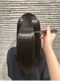 ストレート艶髪ネイビーグレーアッシュブラック大人美人