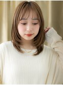 フレンチカジュアル姫カットレイヤーミディアムY上尾20代30代