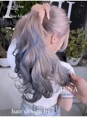 デザインカラーケアブリーチダブルカラーブルーグラデーション