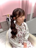 立体リボンサイドポニー