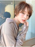 ニュアンスショート モテ髪  フェザーバング