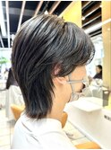 メンズカットセンターパートウルフスタイルマッシュウルフ