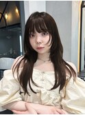 ロングウルフレイヤーカット韓国ヘア大宮美容室
