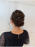 ボブヘア　ヘアメイク　シニヨンスタイル