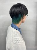 メンズウルフ×ターコイズグリーン