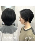 【中西里美】修正ショート/黒髪/夏のヘアアレンジ/町田