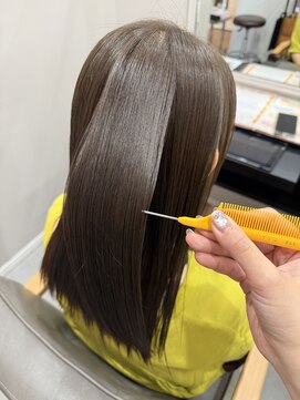 アウラヘアーサロン(aura hair salon) 髪質改善カラー×オリーブベージュ
