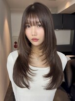 アイヴァン(AIVAN)&nbsp;ロングレイヤー ハッシュカット ブラウンベージュi