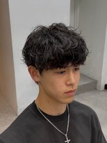 フィフス 渋谷(fifth) シャドウパーマ波巻きパーママッシュ×センターパート2Way
