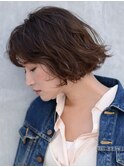ヴェールウェーブ 耳かけ 小顔 ボルドー【エアリーショート/ボブ