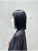【Cuem菅原】黒髪タイトストレート重めぷつっとスタイル