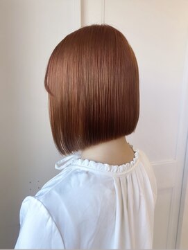 へアメイクワンプラス 四日市(HAIR MAKE ONEplus) 10代20代/オレンジベージュ/垢抜けカラー/前下がりボブ×艶髪
