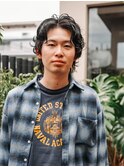 men's perm/センターパート ウルフパーマ