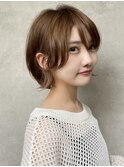 ＃斜めバング＃シルキーベージュ＃##ふんわりマッシュショート