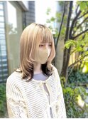 ウルフヘア/ミルクティーベージュカラー/インナーカラー