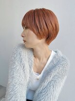 トルネード(TORNADO) 大人ショート前髪ありオレンジベージュ暖色カラー丸顔面長K1113