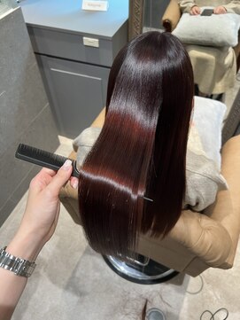 プアメリア 名古屋(Puamelia) トリートメント ブリーチなしダブルカラー 前髪縮毛矯正