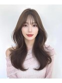 大人可愛い韓国ヘア レイヤーカット 顔周り前髪似合わせ小顔