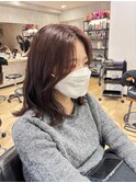 カシスレッドカラー×ミディアムウェーブ