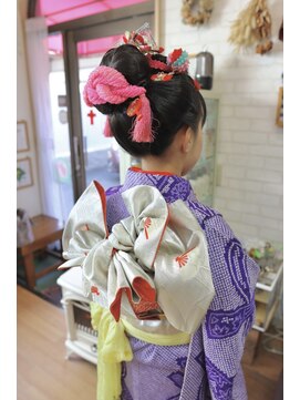 しもやま美容室 七五三7歳着付け・新日本髪・ヘアセット/着物
