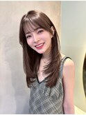 似合わせカットメルティカラーフェミニンロングマロンベージュ
