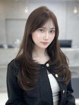 ヴェイン 渋谷(vain)&nbsp;レイヤーカット姫カットレイヤーくすみベージュ韓国風巻き艶髪