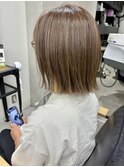 グレーパール×ハイライトカラーイヤリングカラー　美由紀