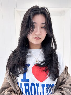 アルバム 銀座(ALBUM GINZA) ロング顔周りレイヤーおくれ毛前髪カット美髪_F0641