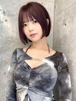 アワーズ 南青山(Our's)&nbsp;切りっぱなしボブ/ピンクブラウン/ブリーチなしカラー