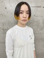 ドロシー(dorothy)&nbsp;ミニボブ　リップラインボブ　毛先カラー　イエロー