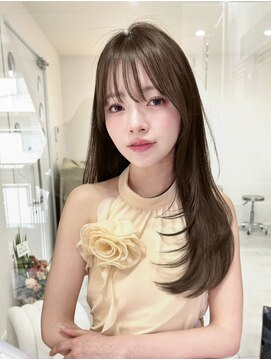 グロー 大宮(GLROW) ▲レイヤーカット顔まわり前髪矯正グレージュharuhi