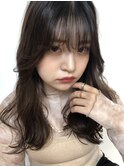 顔まわりレイヤー/韓国風レイヤースタイル/ロングヘア