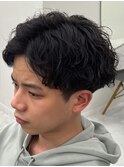フェザーパーマサーフカール刈り上げセンターパート