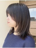 大人ナチュラルなレイヤーミディボブ