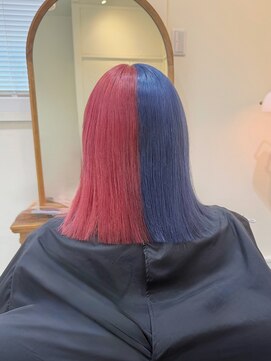 アンククラシックヘアー(ank classic hair) 《ブルー × ピンク》ツートンカラー