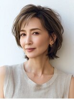 Heart's美人設計と白髪ぼかし専門店 青山表参道店 脱白髪染め/ショートヘア【ハーツ】&nbsp;白髪ぼかし脱白髪染め似合わせショートボブ40代50代60代