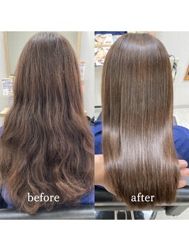 エルプラスヘアー 平尾店(L+hair) 髪質改善トリートメントベージュ艶感透明感暖色