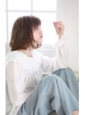 モテ髪度No1ふんわりボブ (原宿 縮毛矯正 ストカール)