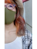 フリーランスシェアサロン ハウオリ(FREELANCE SHARESALON hau'oli)&nbsp;【HAZUKI STYLE】インナーカラー×オレンジ☆